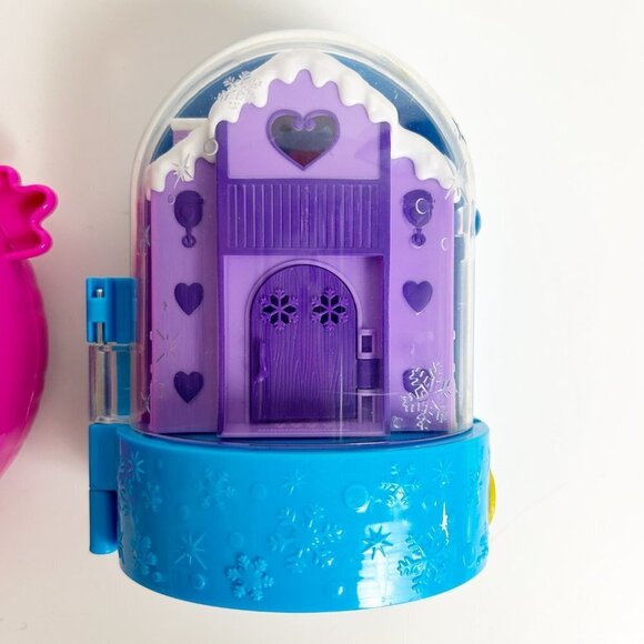 Polly Pockets Lot of 2 Compact Playsets Snowball Surprise Flamingo Floatie 2017 - Picture 3 of 8